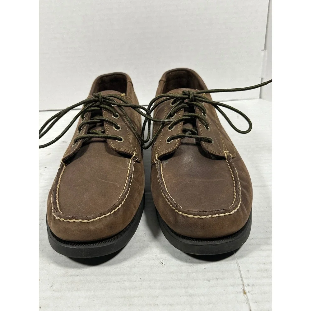 Eastland Falmouth Brown Leather Camp Moc Boat Shoes Mens Oxford Lace Up Classic